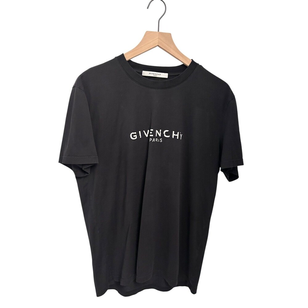 Givenchy Mens Vintage Logo Print Black T-shirt large authentic